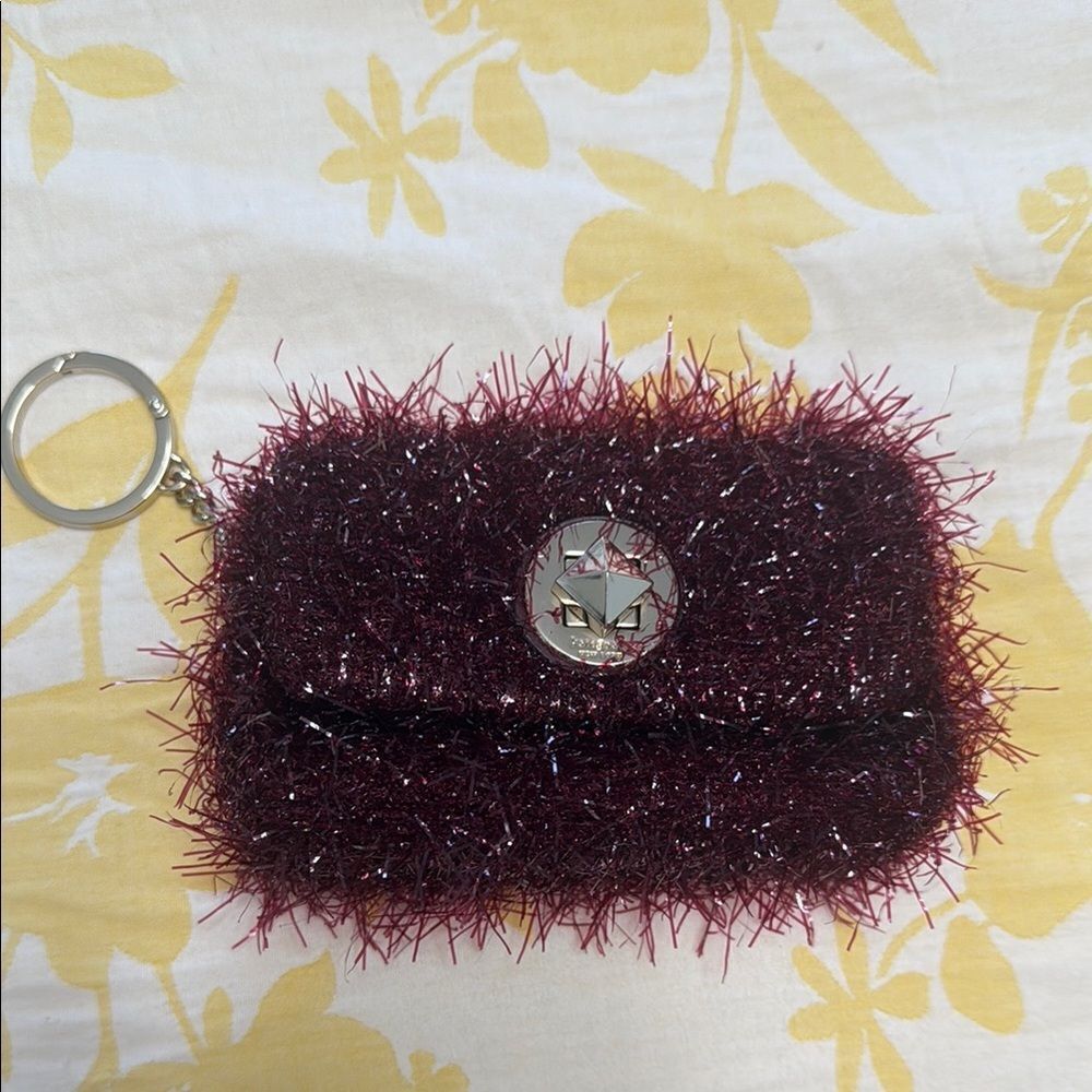 Sparkly Burgundy Keychain Pouch